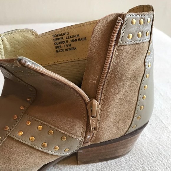 Matisse Sorrento x Amuse Society Women Tan Beige Nude Suede Leather Ankle Boot - Picture 4 of 4